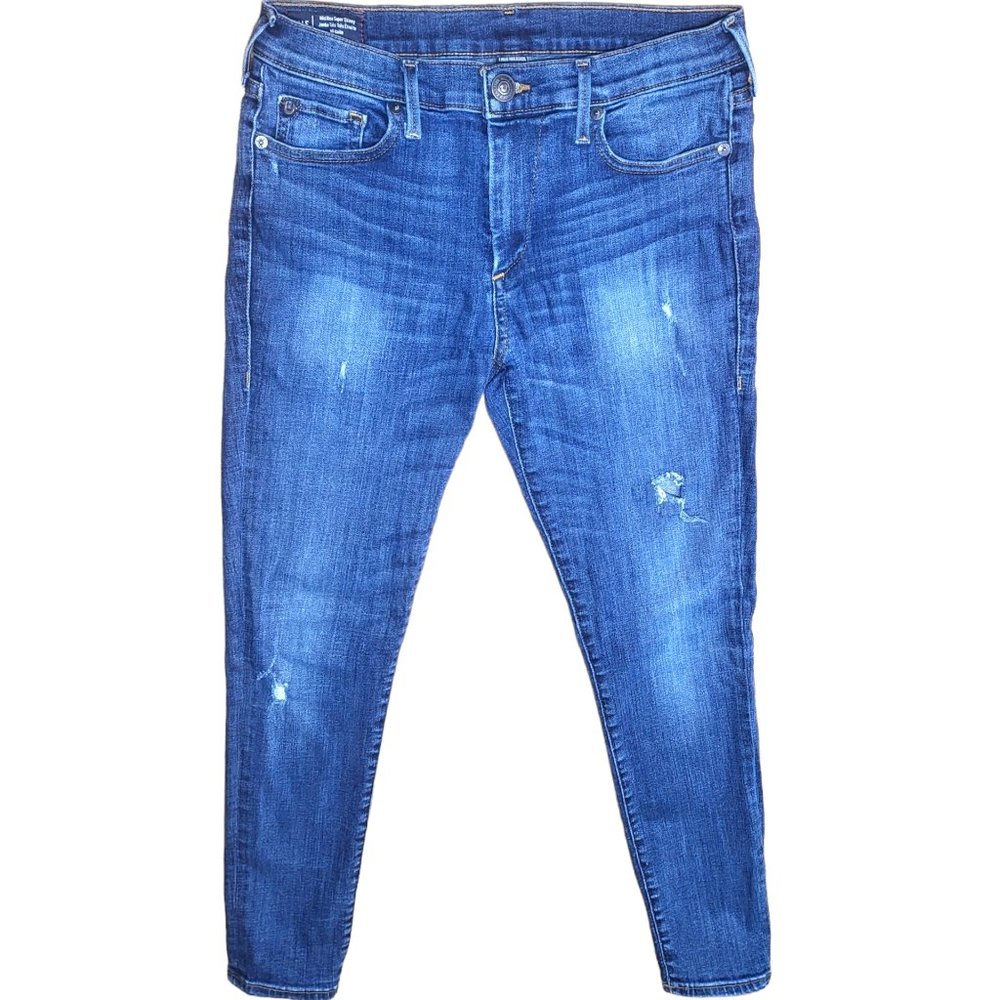 True Religion Halle Mid Rise Super Skinny Jeans Women's 28